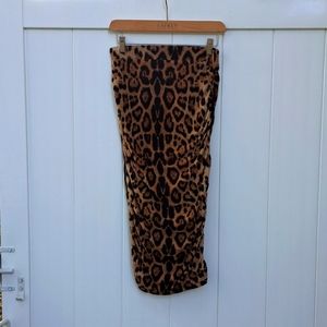 Animal print pencil stretch skirt M